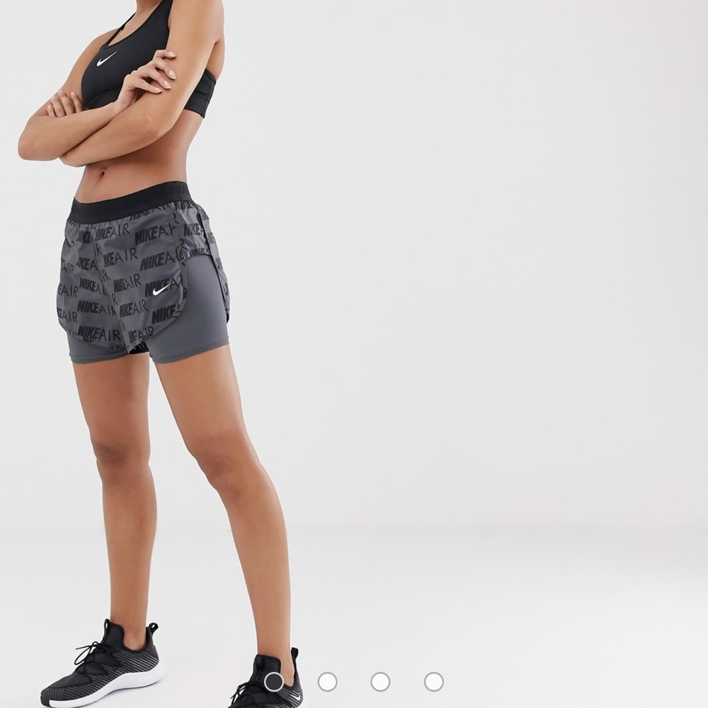 Nike Air shorts with underlayer in gray